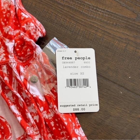 Free‎ People Mimi Tunic Lavender Combo Linen Blend Top Size XS Women - Picture 5 of 9